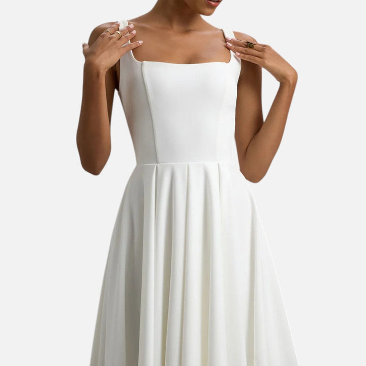 Claire | Strappy Volume-Hem Midi Dress