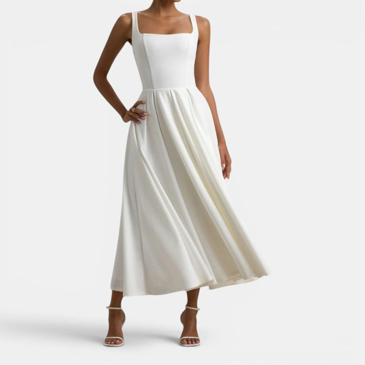 Claire | Strappy Volume-Hem Midi Dress