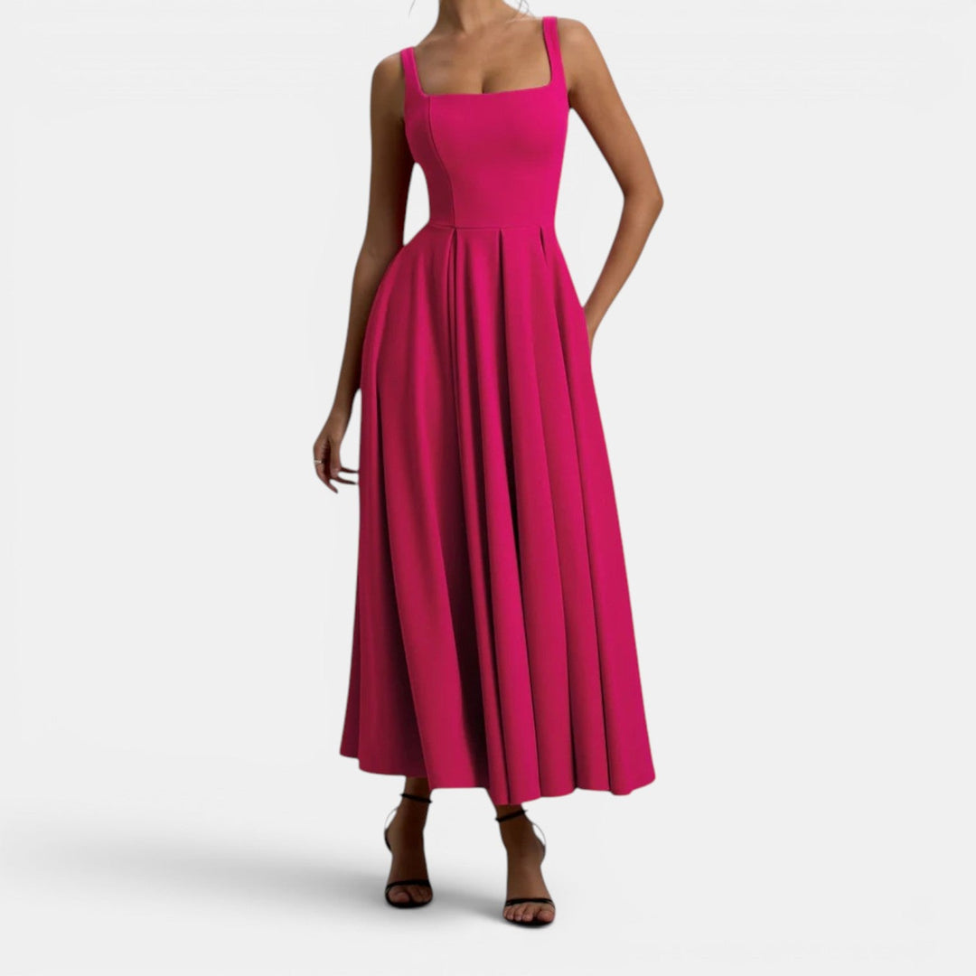 Claire | Strappy Volume-Hem Midi Dress