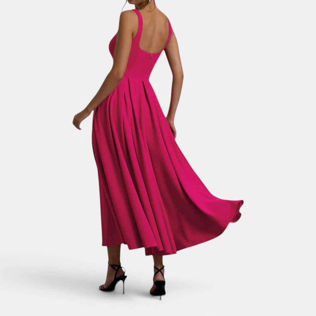 Claire | Strappy Volume-Hem Midi Dress