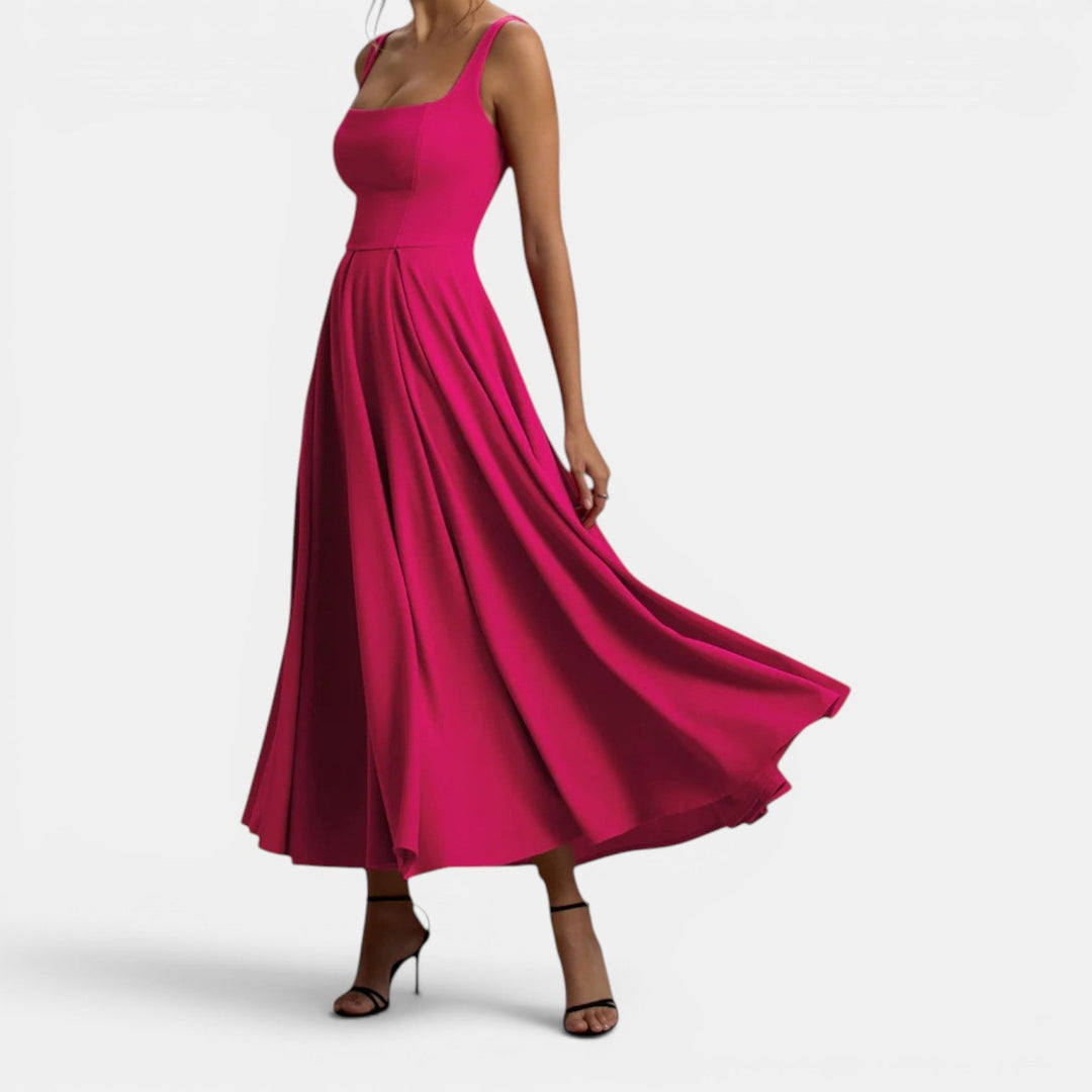 Claire | Strappy Volume-Hem Midi Dress