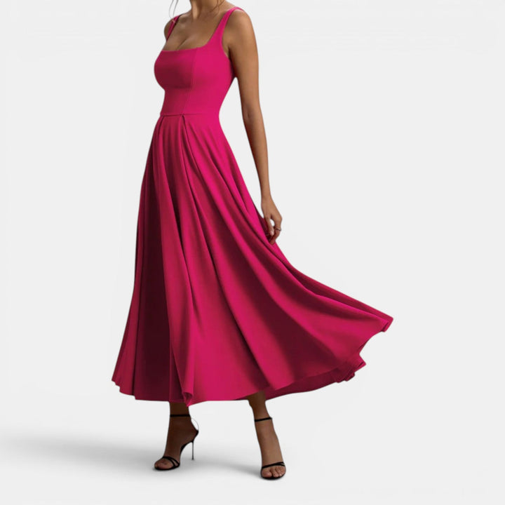 Claire | Strappy Volume-Hem Midi Dress