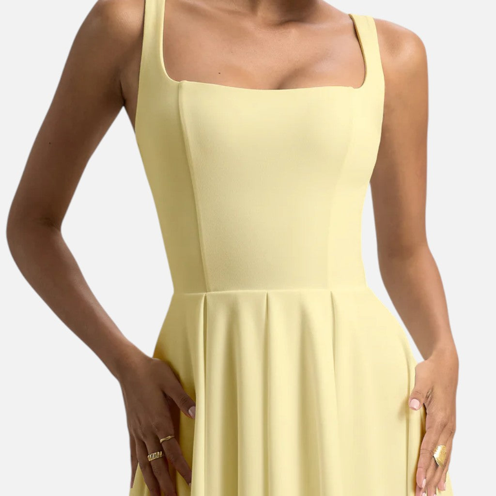 Claire | Strappy Volume-Hem Midi Dress