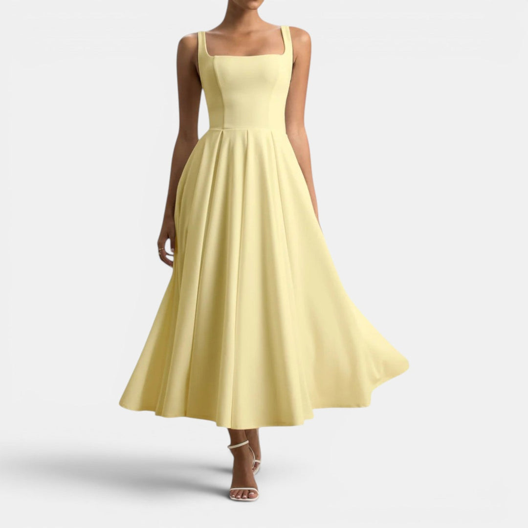Claire | Strappy Volume-Hem Midi Dress