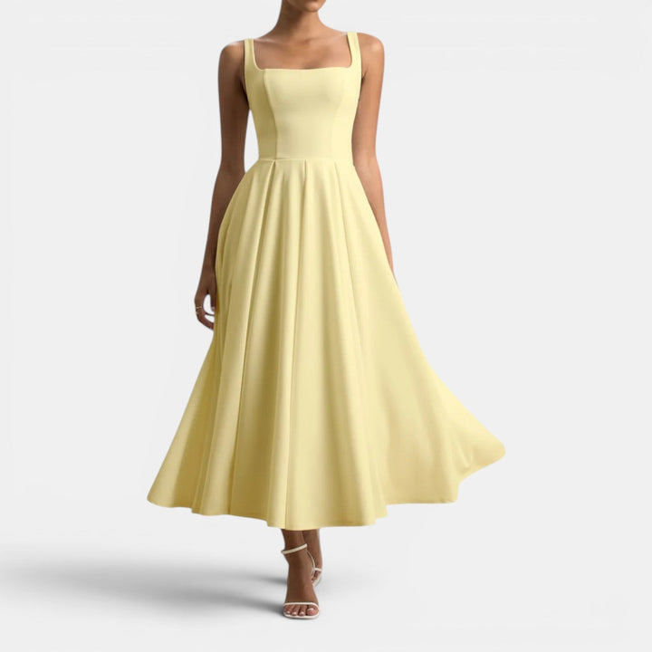 Claire | Strappy Volume-Hem Midi Dress