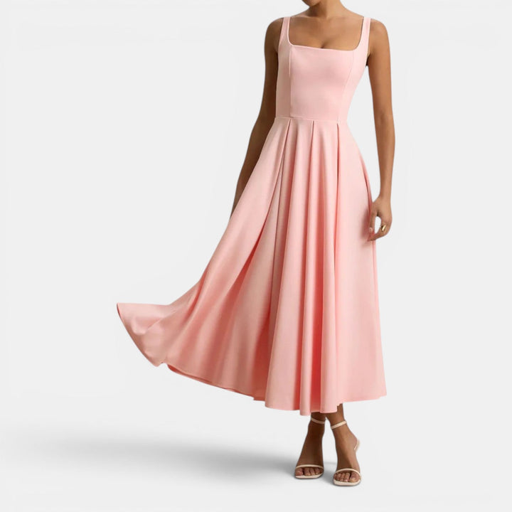 Claire | Strappy Volume-Hem Midi Dress