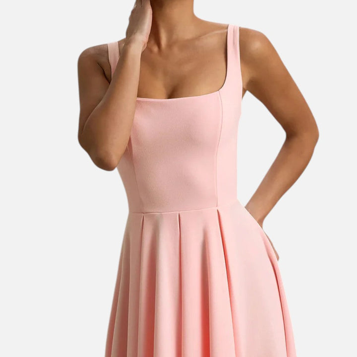 Claire | Strappy Volume-Hem Midi Dress