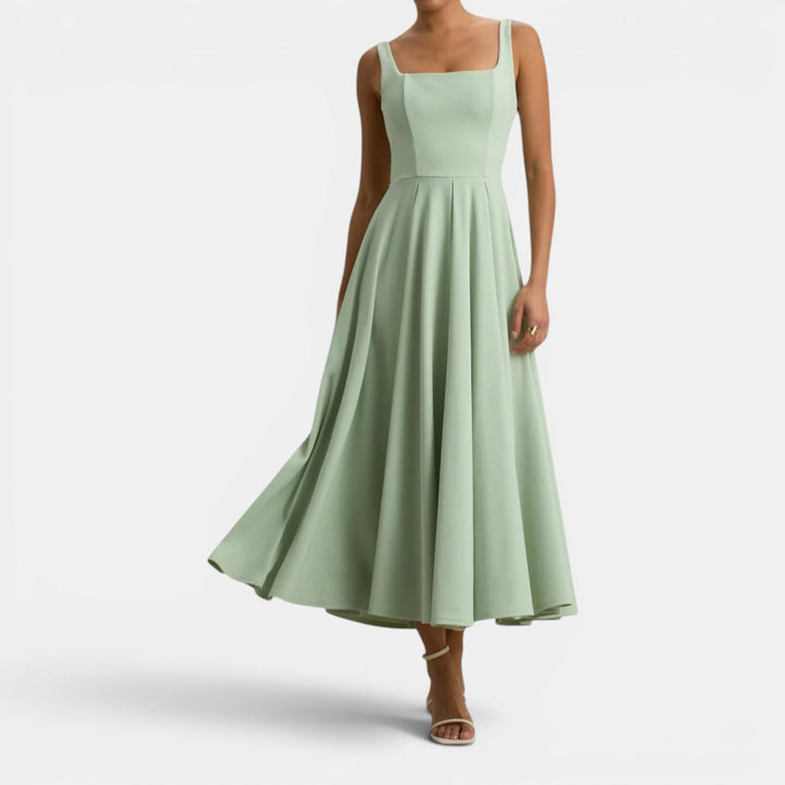 Claire | Strappy Volume-Hem Midi Dress