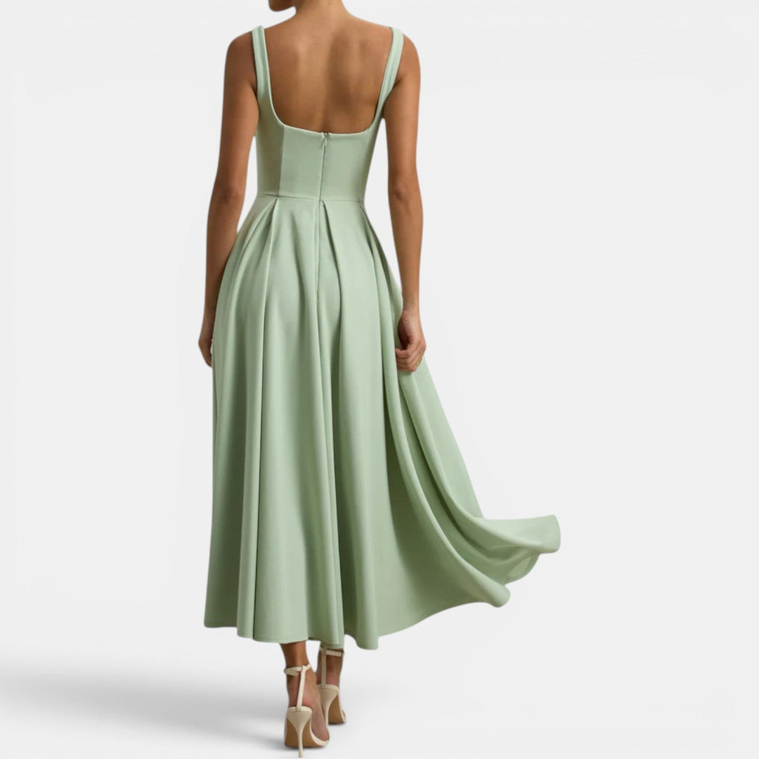 Claire | Strappy Volume-Hem Midi Dress