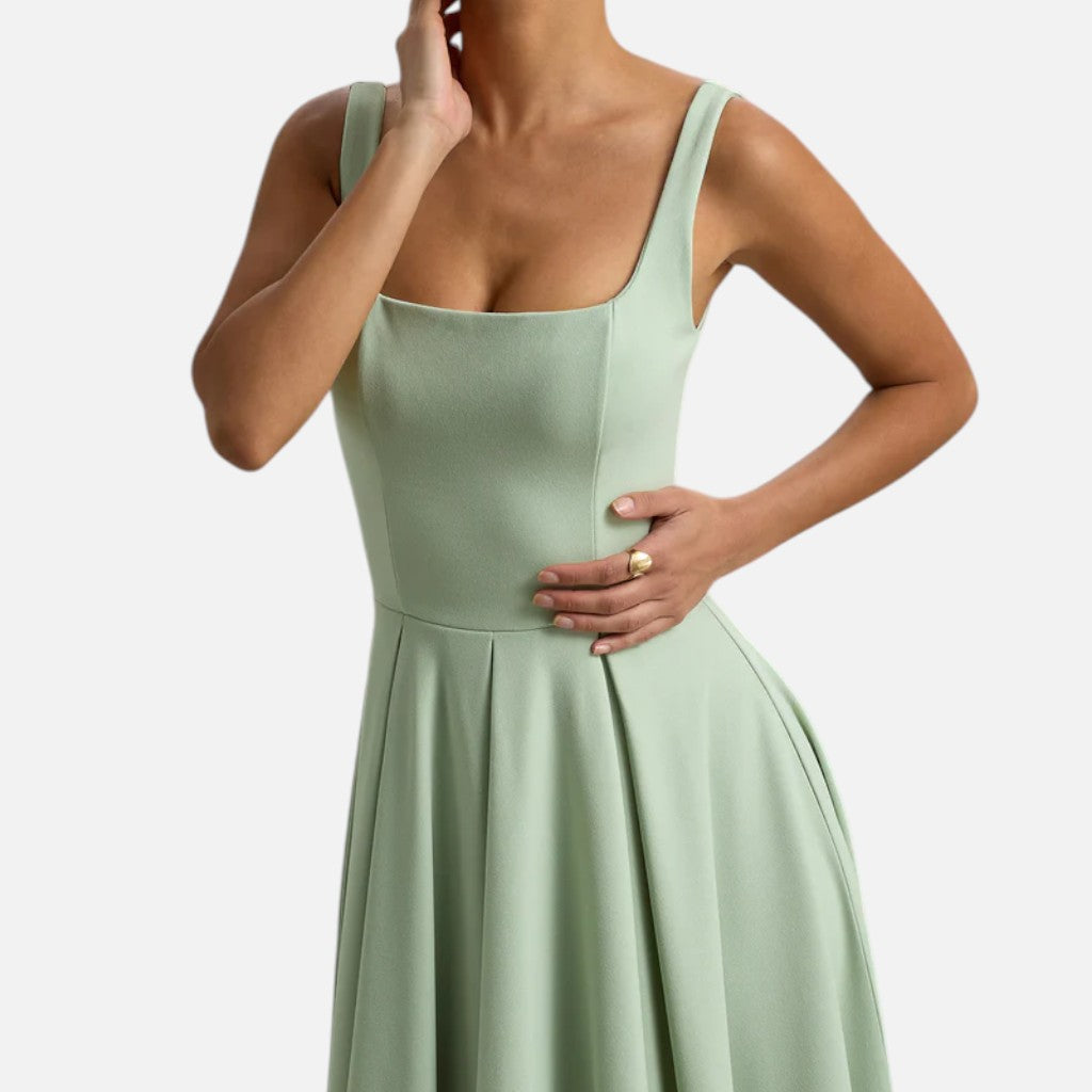 Claire | Strappy Volume-Hem Midi Dress