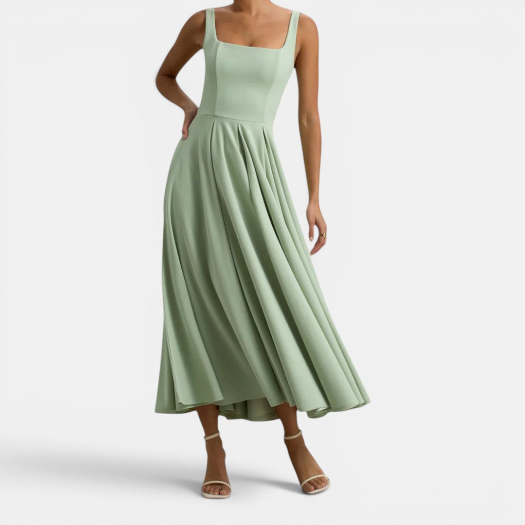 Claire | Strappy Volume-Hem Midi Dress