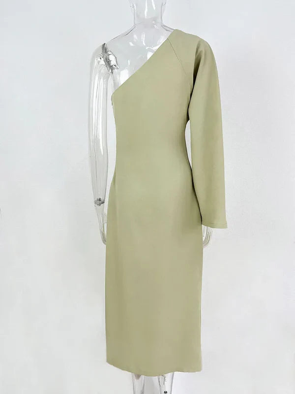 Reagan | Asymmetrical Elegance Maxi Dress