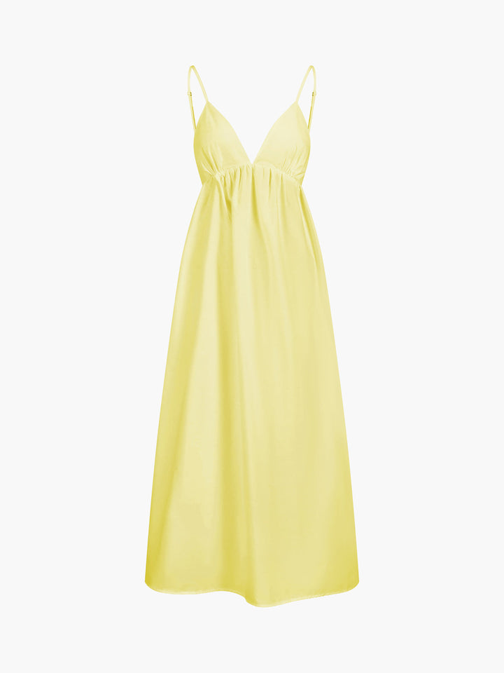 Amelia | V-Neck White Maxi Dress