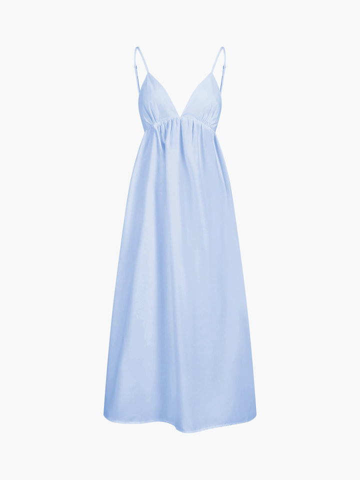 Amelia | V-Neck White Maxi Dress