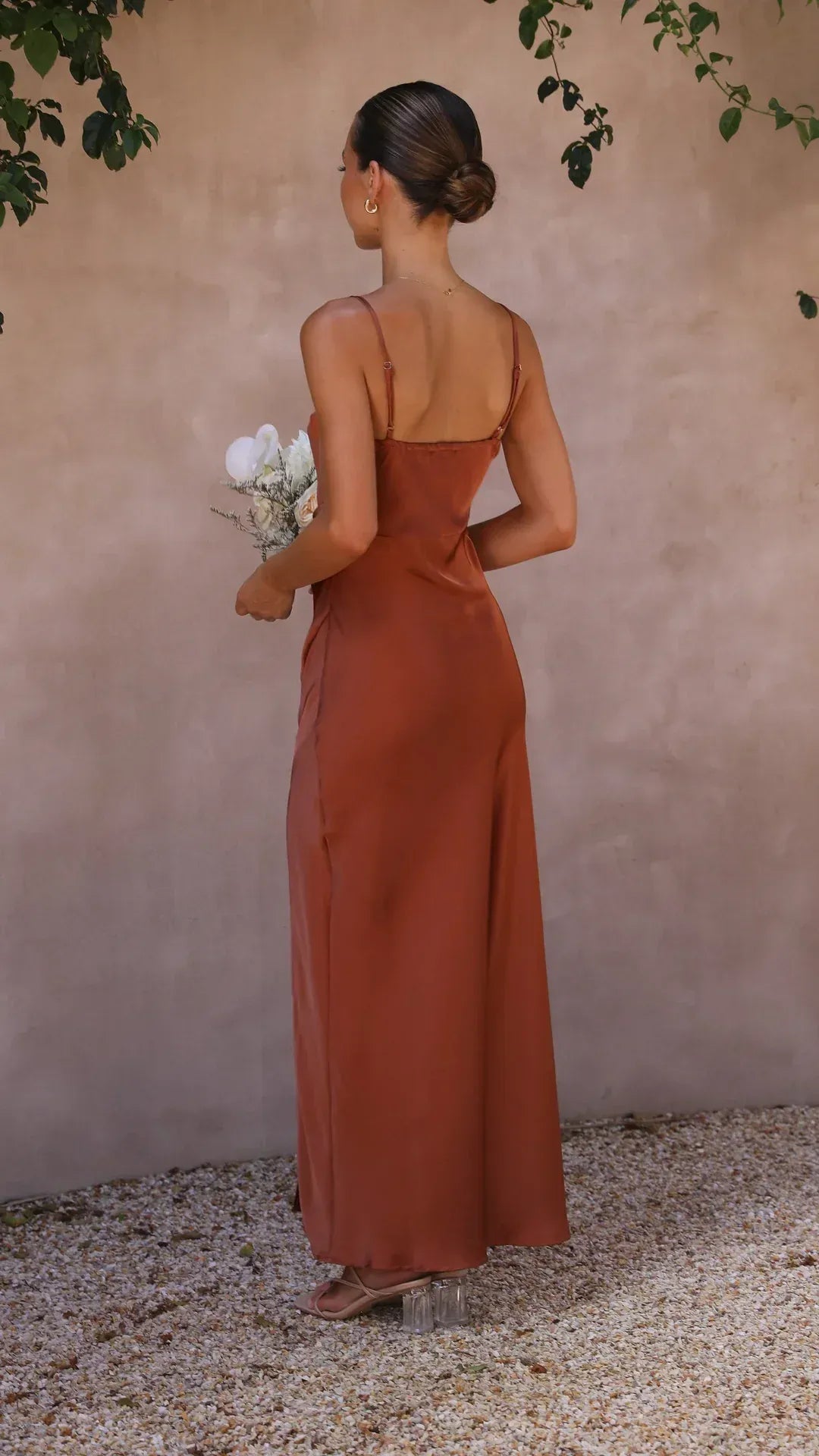 Arielle Satin Slit Maxi Dress