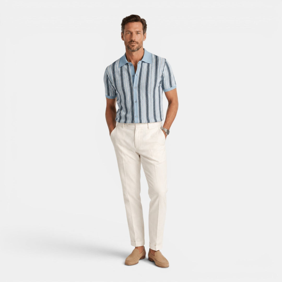 Colton | Men's Striped Knit Polo Shirt