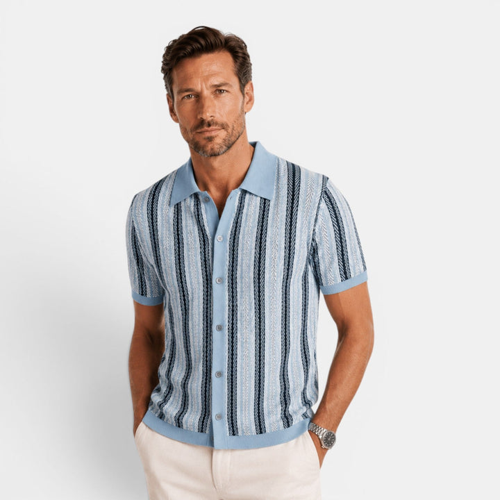 Colton | Men's Striped Knit Polo Shirt
