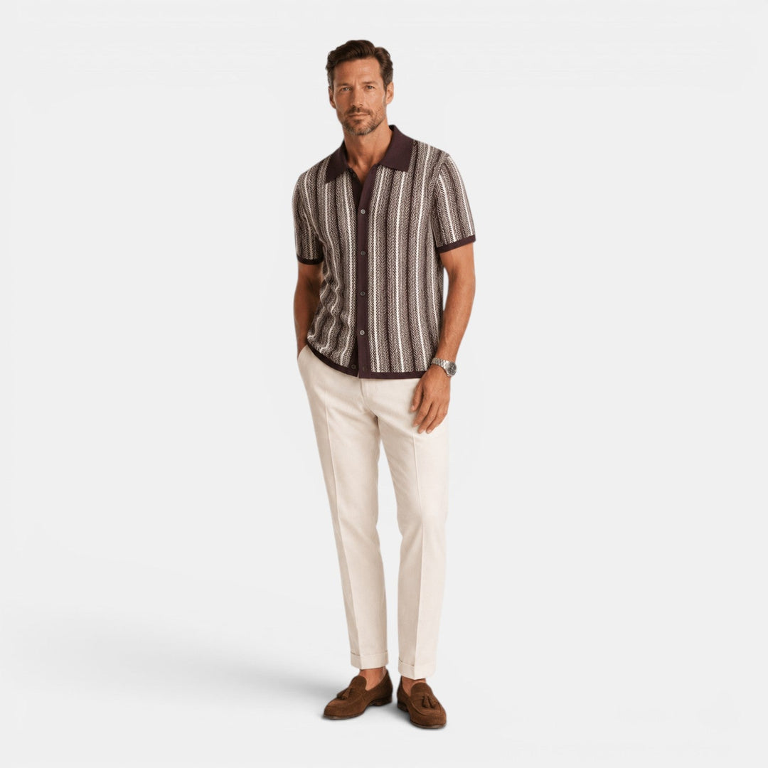 Colton | Men's Striped Knit Polo Shirt