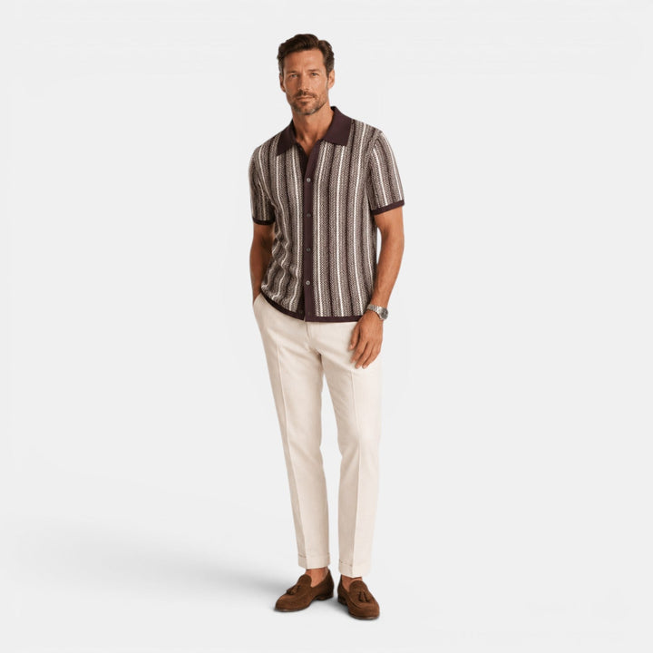Colton | Men's Striped Knit Polo Shirt