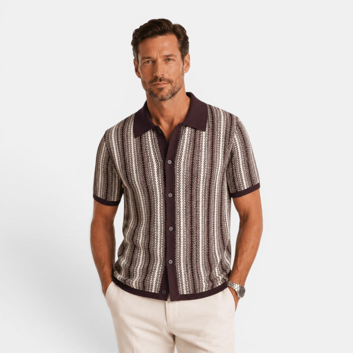 Colton | Men's Striped Knit Polo Shirt