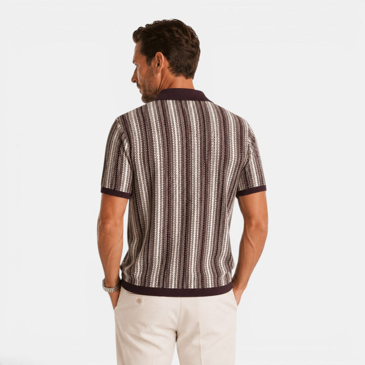 Colton | Men's Striped Knit Polo Shirt