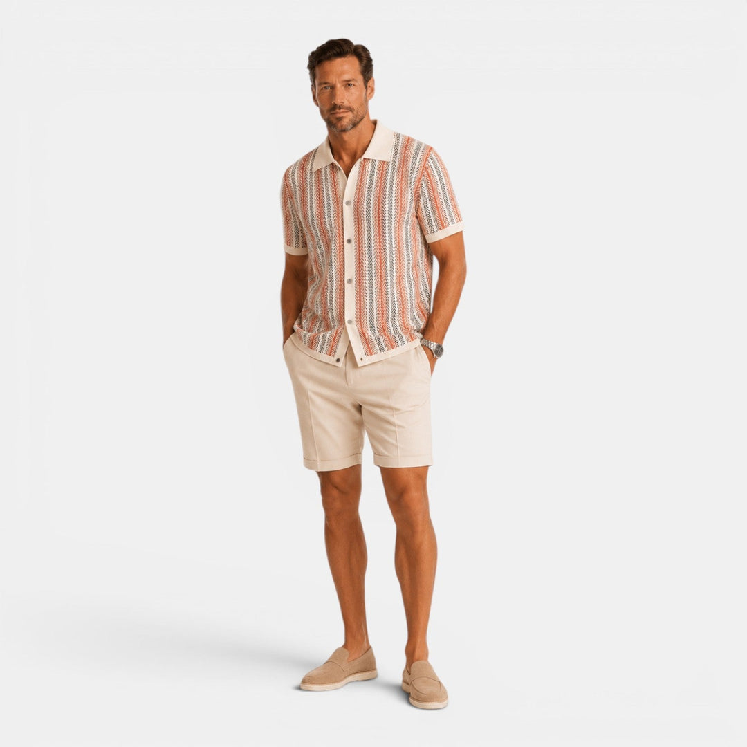 Colton | Men's Striped Knit Polo Shirt