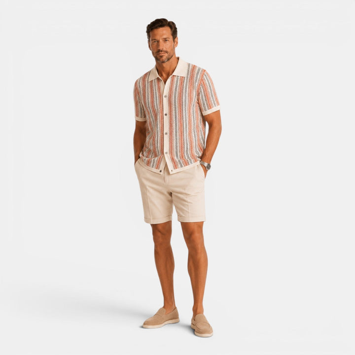 Colton | Men's Striped Knit Polo Shirt