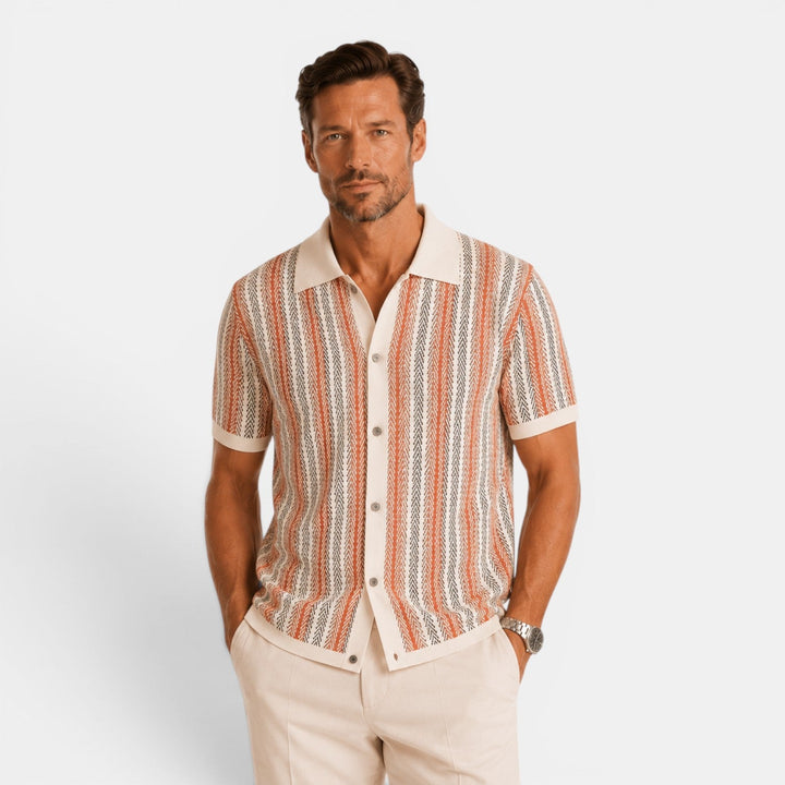 Colton | Men's Striped Knit Polo Shirt