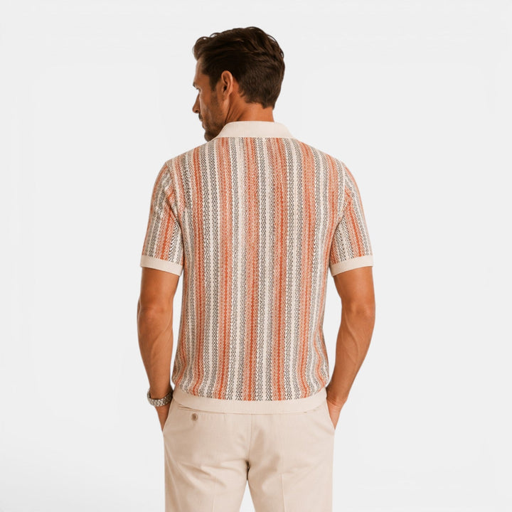 Colton | Men's Striped Knit Polo Shirt