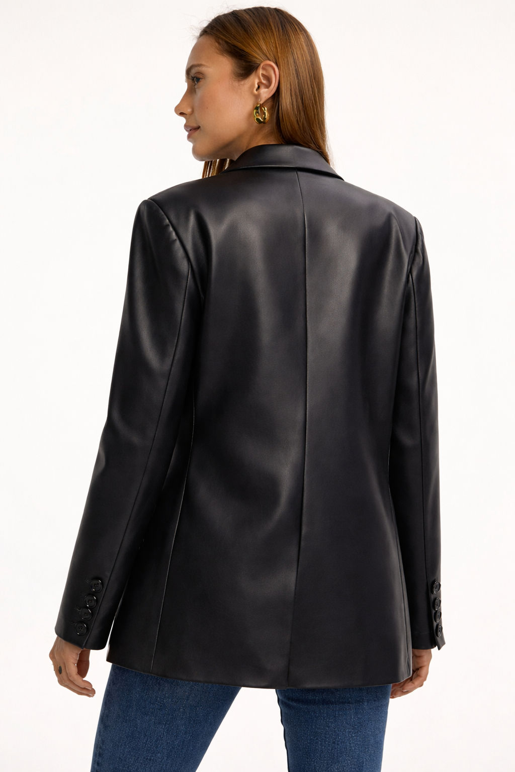 Kendall | Modern Faux Leather Blazer
