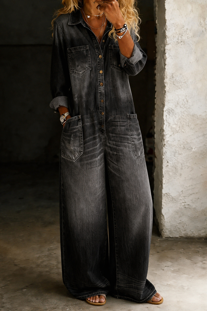 Maris | Women's Denim Wide-Leg Jumpsuit