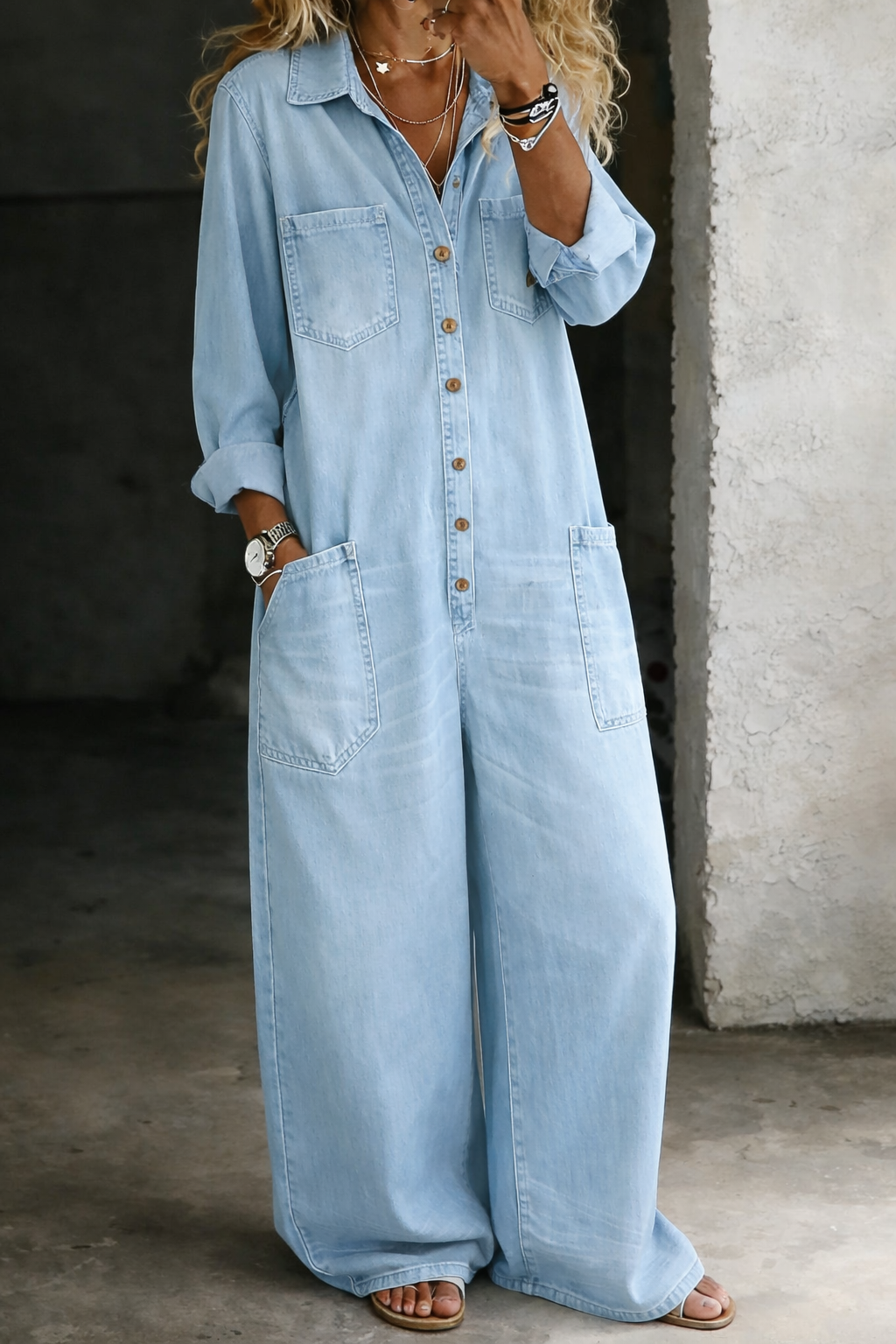 Maris | Women's Denim Wide-Leg Jumpsuit