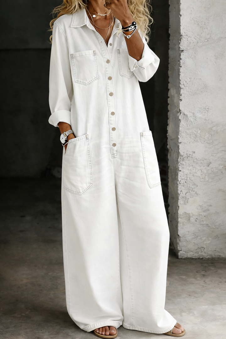 Maris | Women's Denim Wide-Leg Jumpsuit