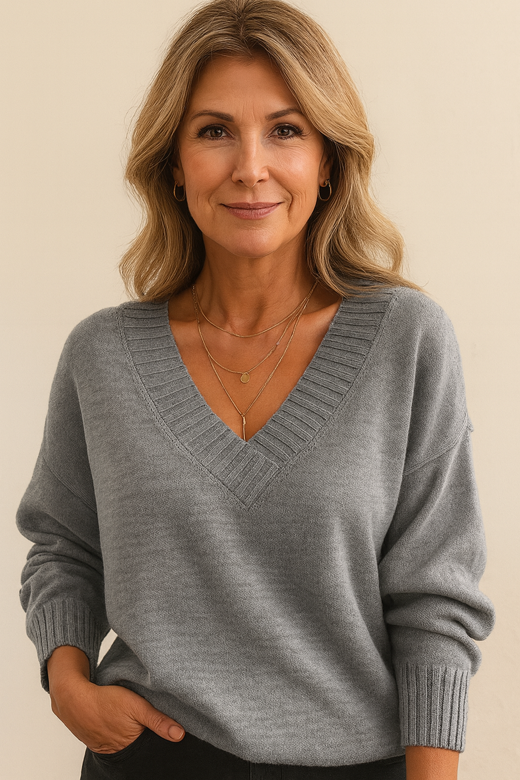Marlowe | Cozy V-Neck Knit Pullover