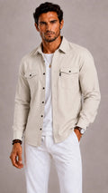 Flynn | Mandarin collar overshirt for men