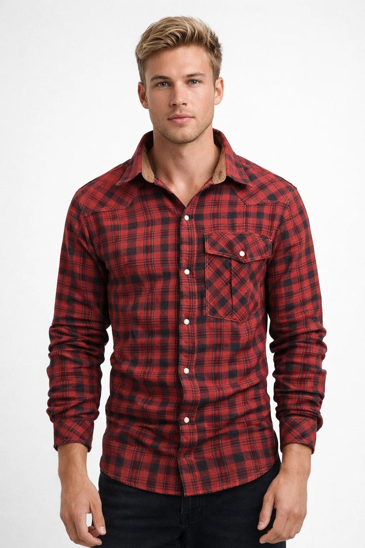 James Plaid Button-Up Shirt