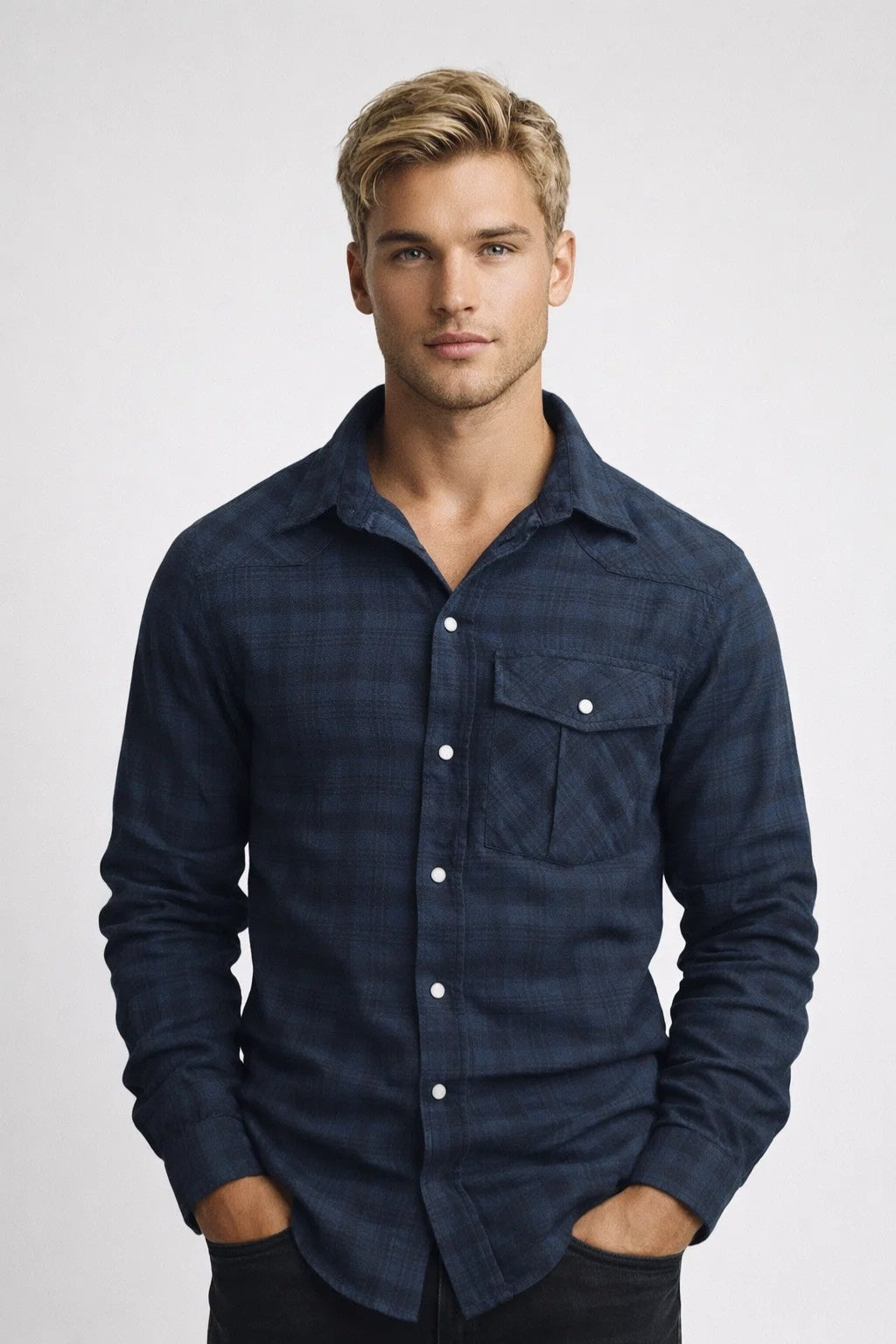 James Plaid Button-Up Shirt