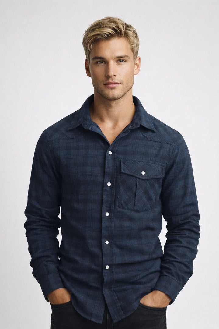 James Plaid Button-Up Shirt