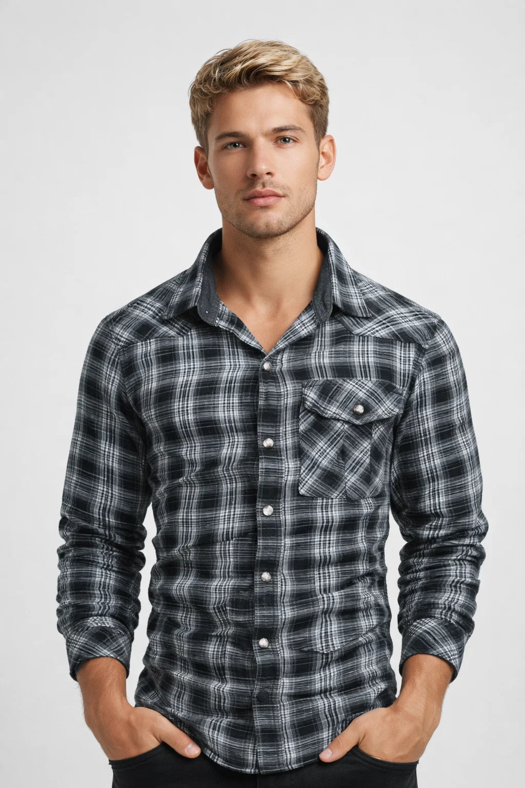 James Plaid Button-Up Shirt