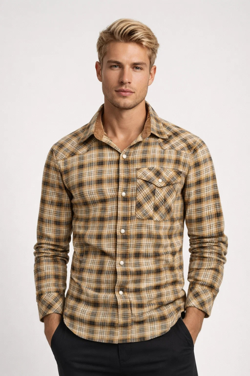 James Plaid Button-Up Shirt