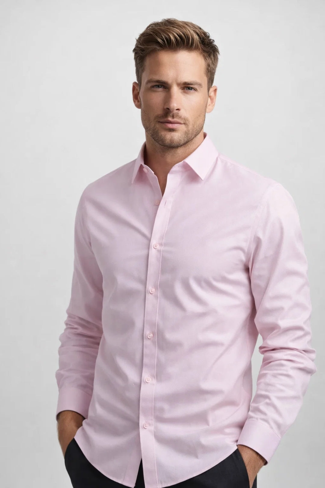 James Slim Fit Pink Dress Shirt