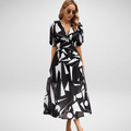 Vivienne | Abstract Print Midi Dress