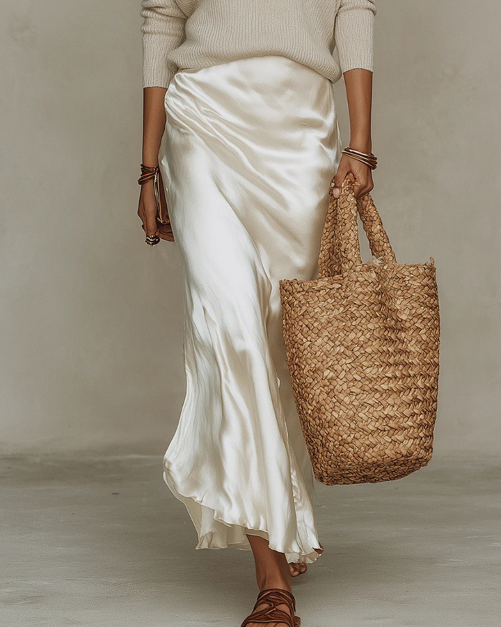Avery | Satin Midi Sweater Dress Set