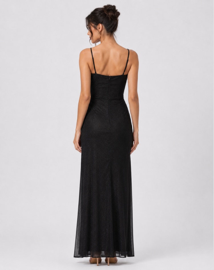 Isabella | Glitter Maxi Evening Dress