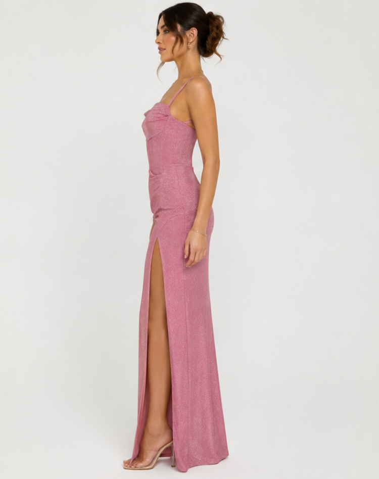 Isabella | Glitter Maxi Evening Dress