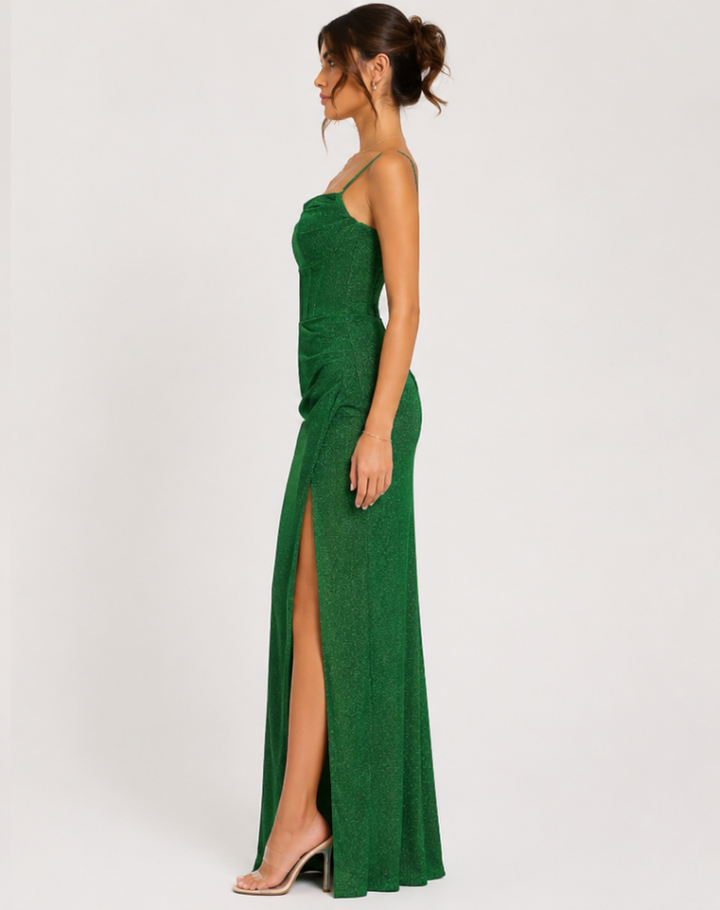 Isabella | Glitter Maxi Evening Dress