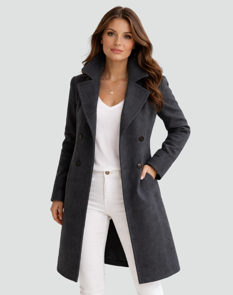 Brynn | Refined Double-Breasted Midi Trench