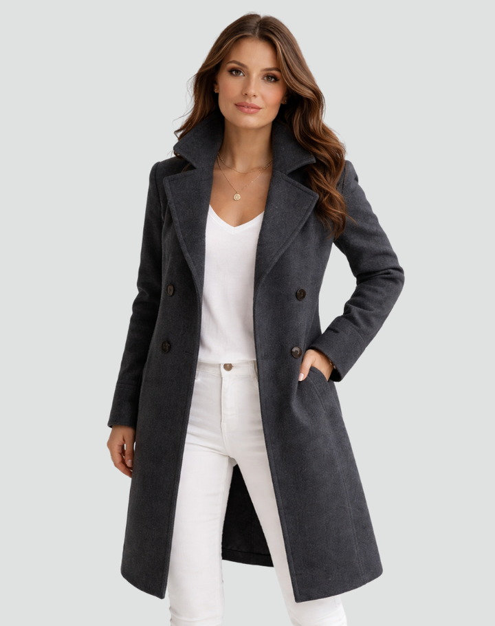 Brynn | Refined Double-Breasted Midi Trench