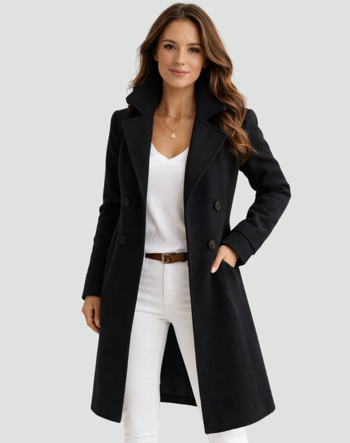 Brynn | Refined Double-Breasted Midi Trench