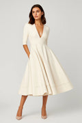 Brooklyn | Flared V-Neck Midi Dress